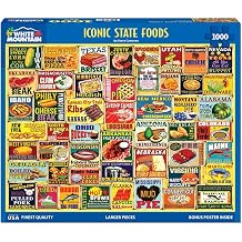 White Mountain 1000 Piece Jigsaw Puzzle Classic American Food Collage Puzzles with Large Pieces Gift for Adults and Family 24"x30" - Iconic State Foods