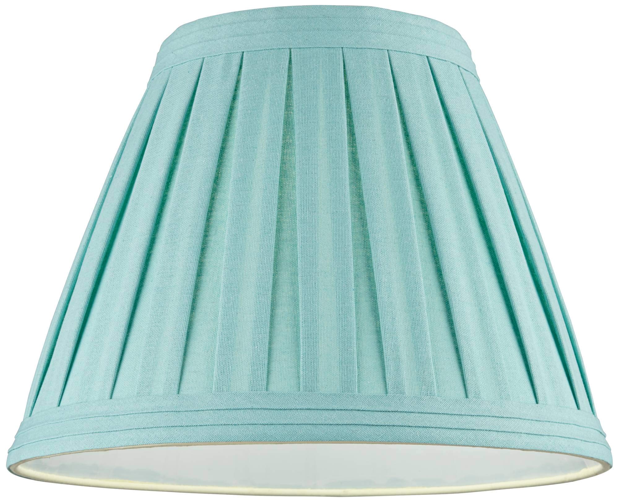 Turquoise Linen Box Pleat Large Empire Lamp Shade 7