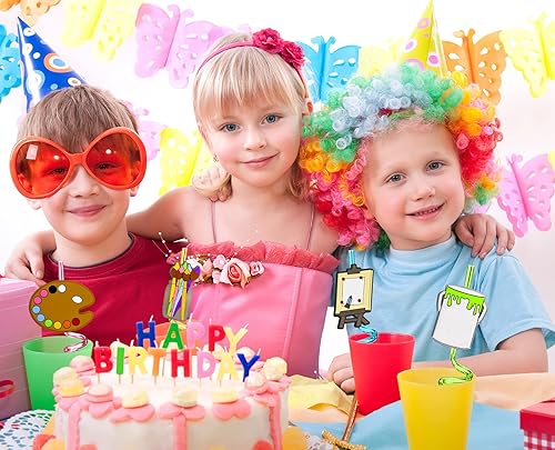 Miniatura 4 de 24 pajitas rizadas para pintura artística para cócteles, bebidas y pinceles, almohadilla de pintura, suministros de fiesta de cumpleaños,