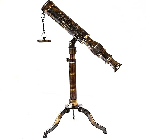A collectiblesBuy Nautical Telescope W. Ottway London 1915 - Soporte vintage, 10 x 18 pulgadas, latón antiguo