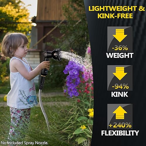 Miniatura 6 de Manguera de jardín de acero inoxidable de 200 pies, manguera de agua de metal mejorada 2025, tubos de manguera de agua flexibles con núcleo de