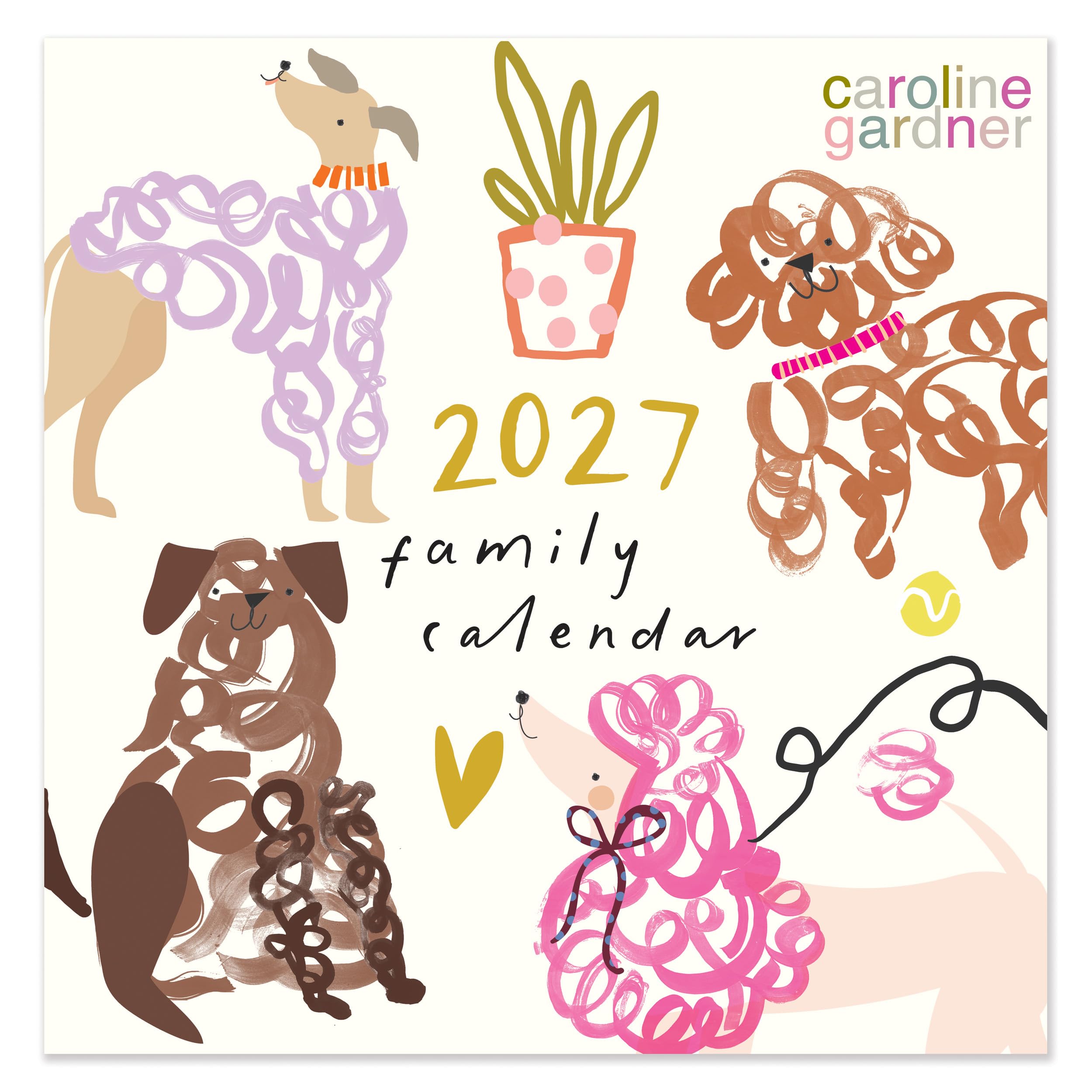 Caroline Gardner 2027 Dogs Square Family Calendar