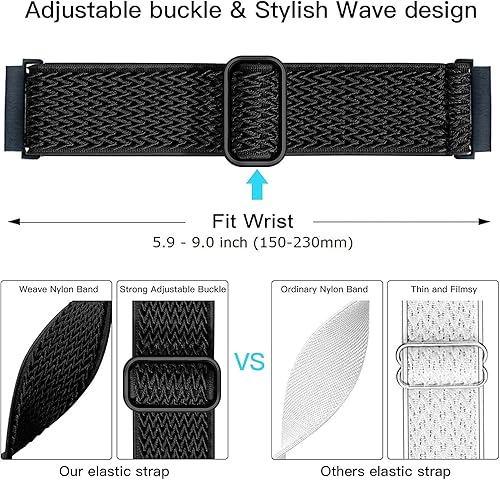 Miniatura 3 de GARTOO Correas elásticas para Garmin Vivoactive 4Venu 2 de 177 pulgadas correa deportiva de nailon de 078 pulgadas para Amazfit GTR 4 GTR 3 GTR 2 2e