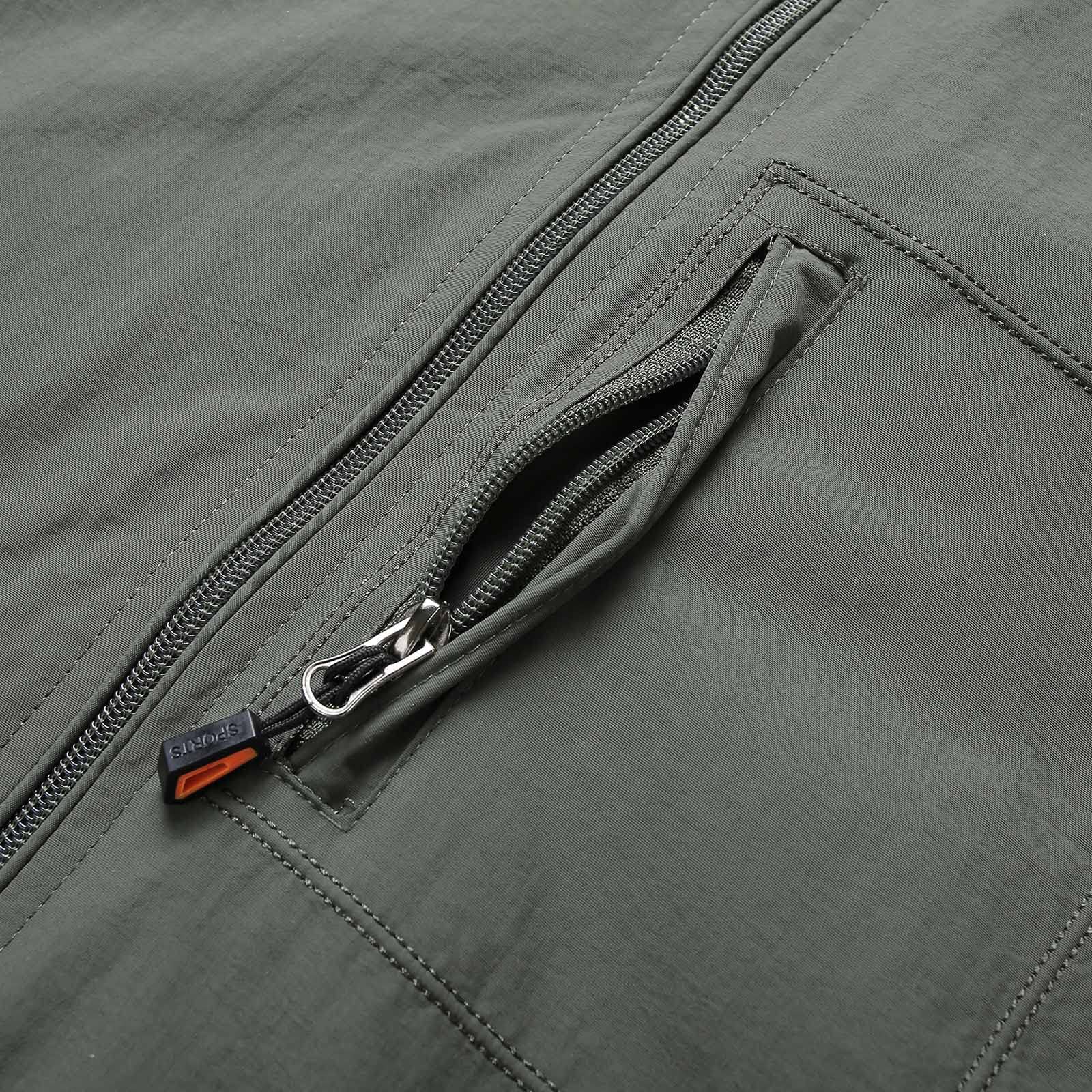 OBiQuzz Chubasquero para hombre, impermeable, transpirable, 3 en 1, chaqueta funcional 3 en 1, ropa de lluvia para bicicleta, fitness, senderismo, chaqueta deportiva con capucha, chaqueta deportiva