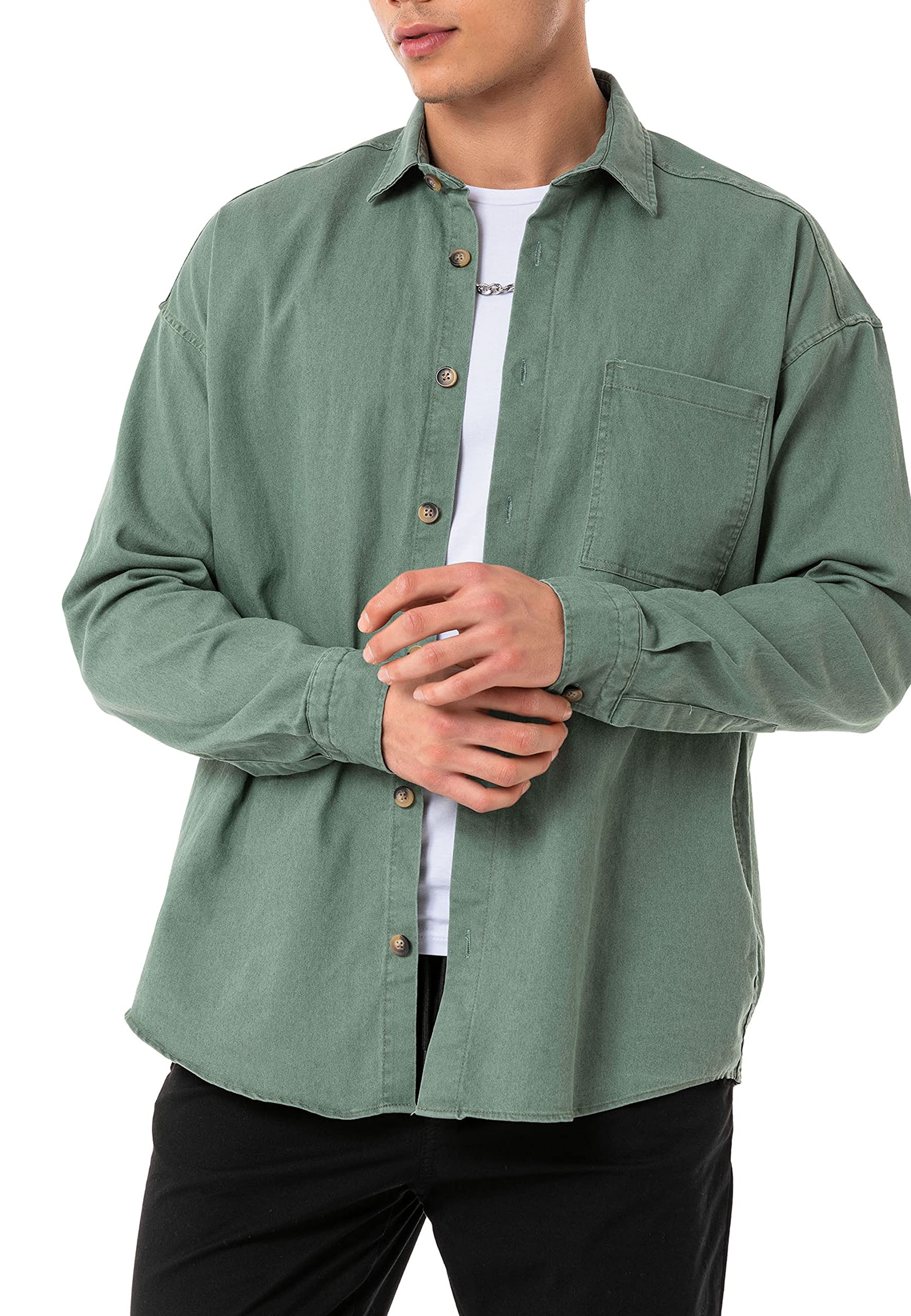Redbridge Camicia jeans premium denim a maniche lunghe oversize
