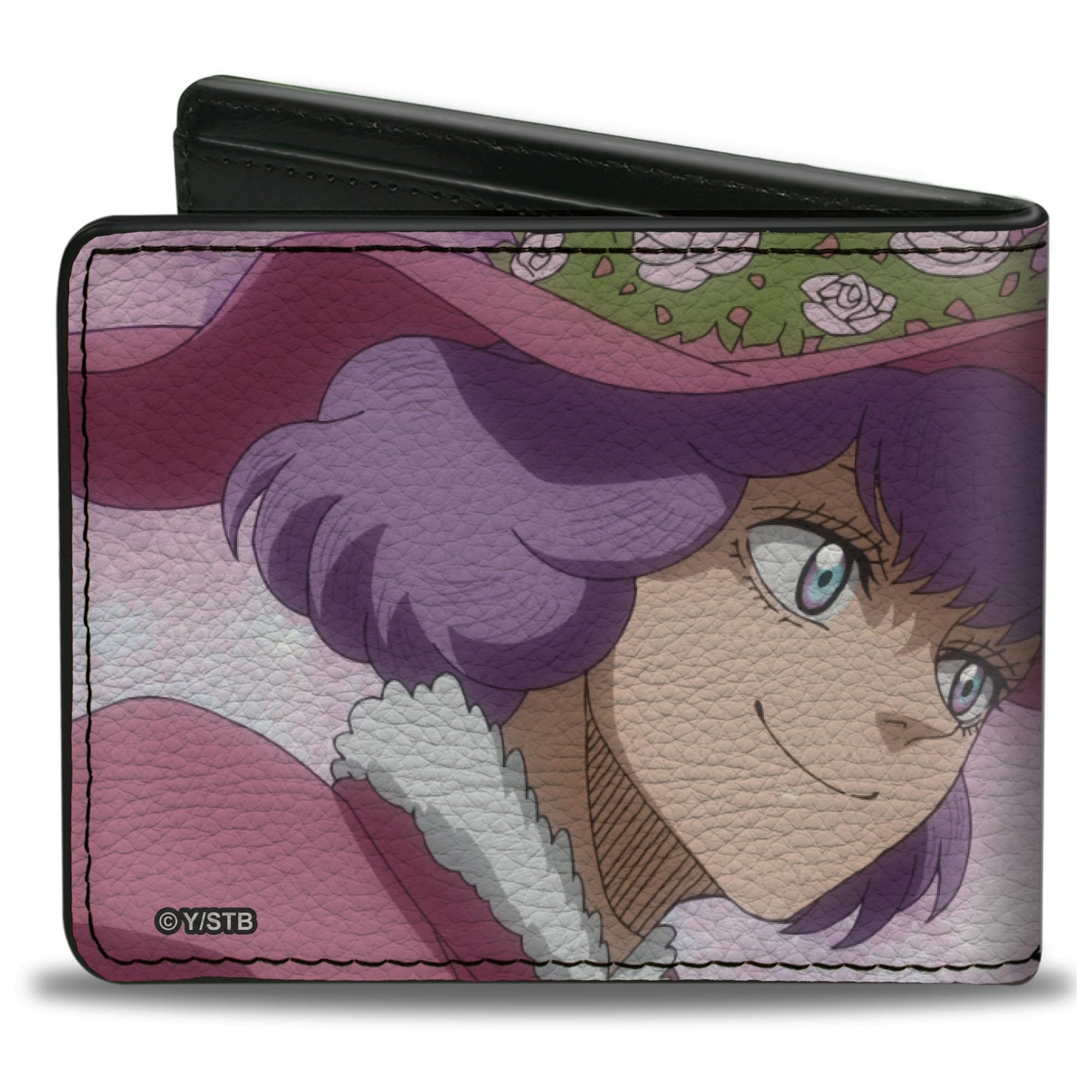 Crunchyroll Wallet, Bifold, Black Clover Dorothy Unsworth Peace Pose and Title Logo Pinks, Vegan Leather