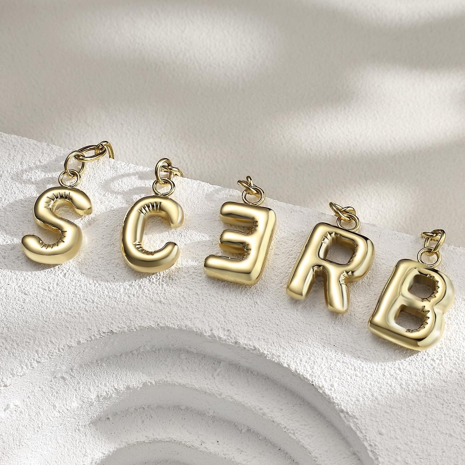 COTATI Gold Plated Bubble Letter Keychain for Women Initial Monogram Pendant Charm Keychains for Bag Handbags Purse - Image 7