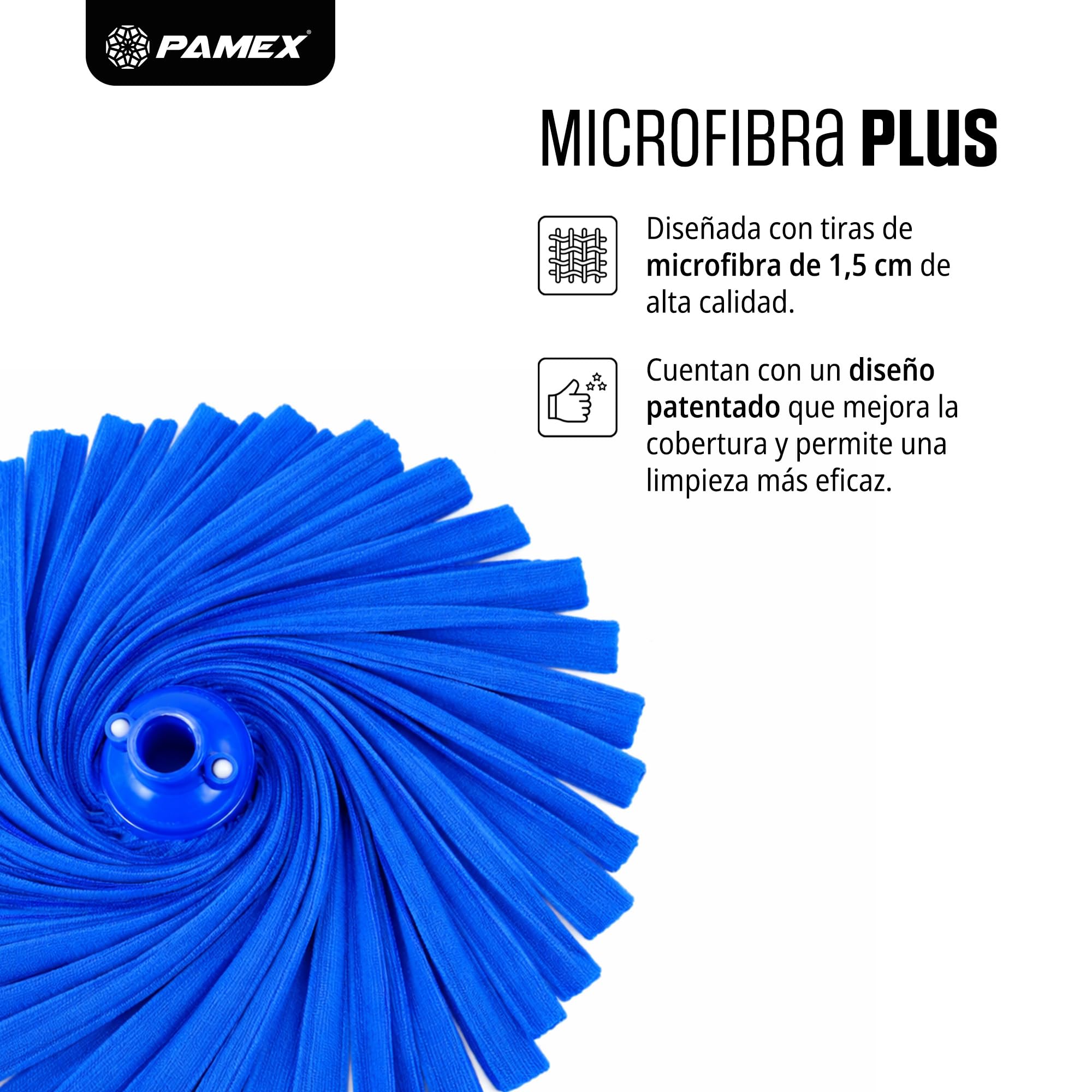 Pamex - Fregona Microfibra Tiras Plus MAX Colores Surtidos - 24 Unidades