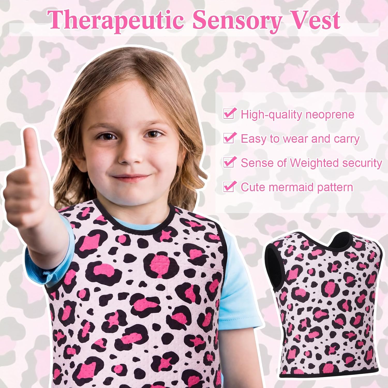 Janmercy Compression Vest for Kids Boys Soft Breathable Compression Vest Girls Cute Comfort for Back to School Children(Leopard Print,Small)