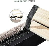 Vista 5 de Novilla Base de cama de plataforma tamaño Queen con cabecera ajustable tapizada, marco de cama Queen, no necesita somier, sin ruido, fácil montaje