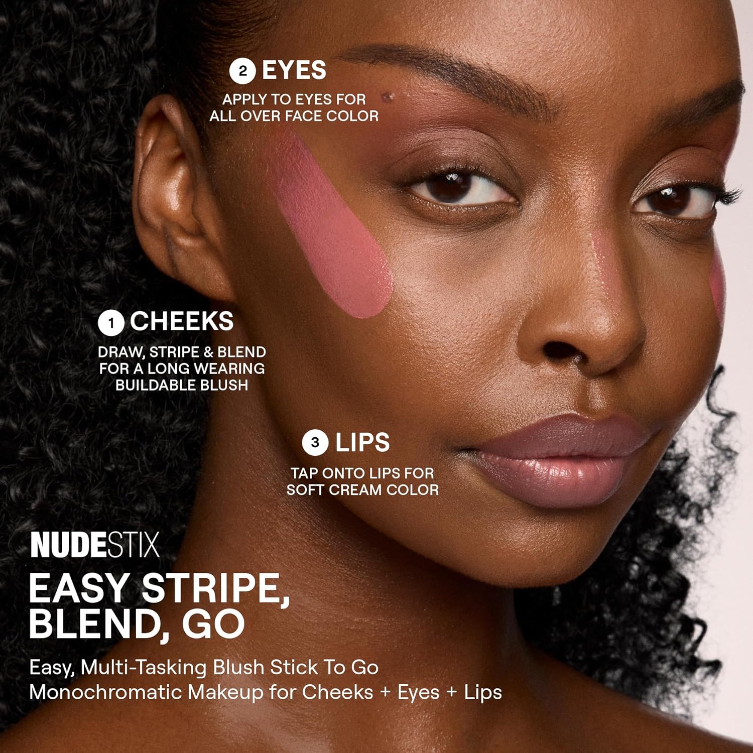 Nudestix Nudies Matte Lux – 3-in-1 Soft-Matte Blush Stick for Cheeks, Eyes & Lips with Built-In Brush | Cream-to-Powder Finish with Blurring Effect | Clean, Vegan, Travel-Friendly Makeup - Image 3