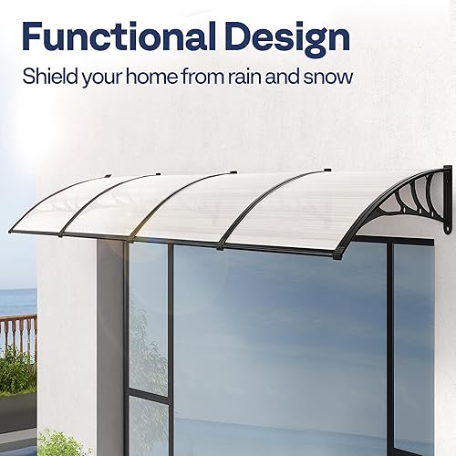 Miniatura 27 de VIVOHOME - Toldo de policarbonato para puerta o ventana Marrón