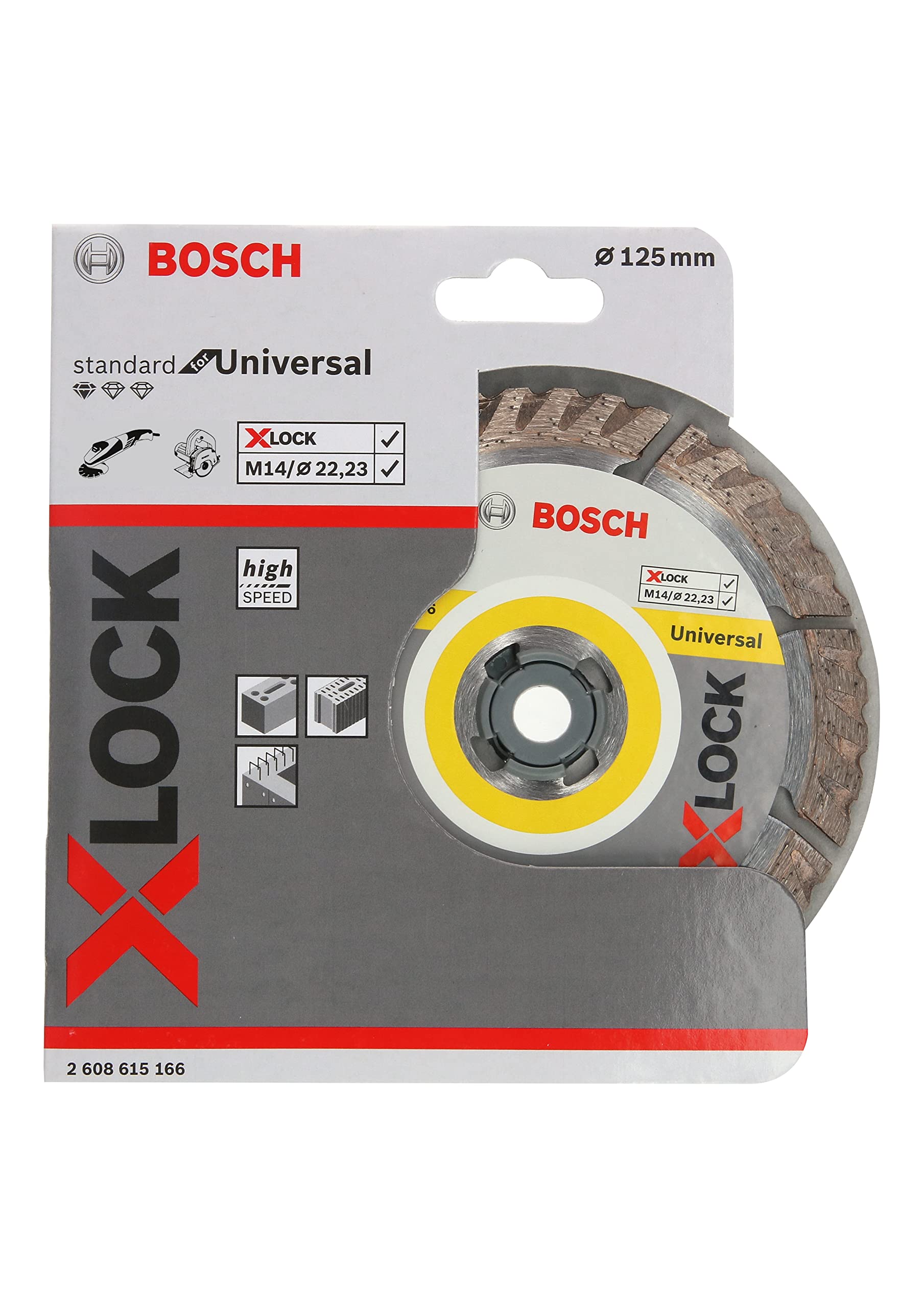 Bosch Professional Juego de Discos de Corte de Diamante Standard for Universal de 3 pieza X-LOCK & M14, para Multi Material, Ø 230 mm, Accesorio Amoladoras Grandes