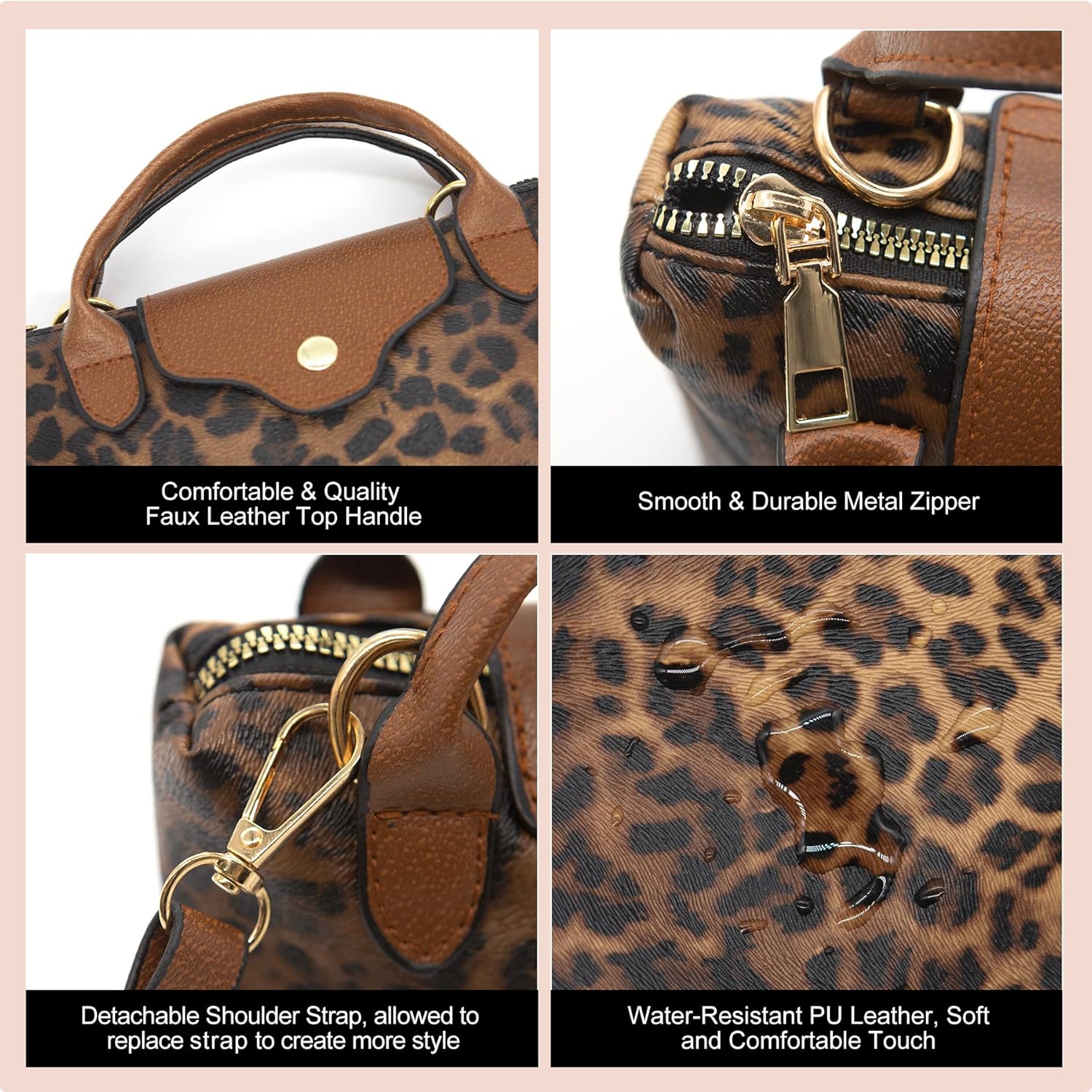 Long Keeper Mini Crossbody Bag for Women Vegan Leather Small Shoulder Handbag Top Handle Tote Hobo Purse Phone Clutch Bag - Image 4