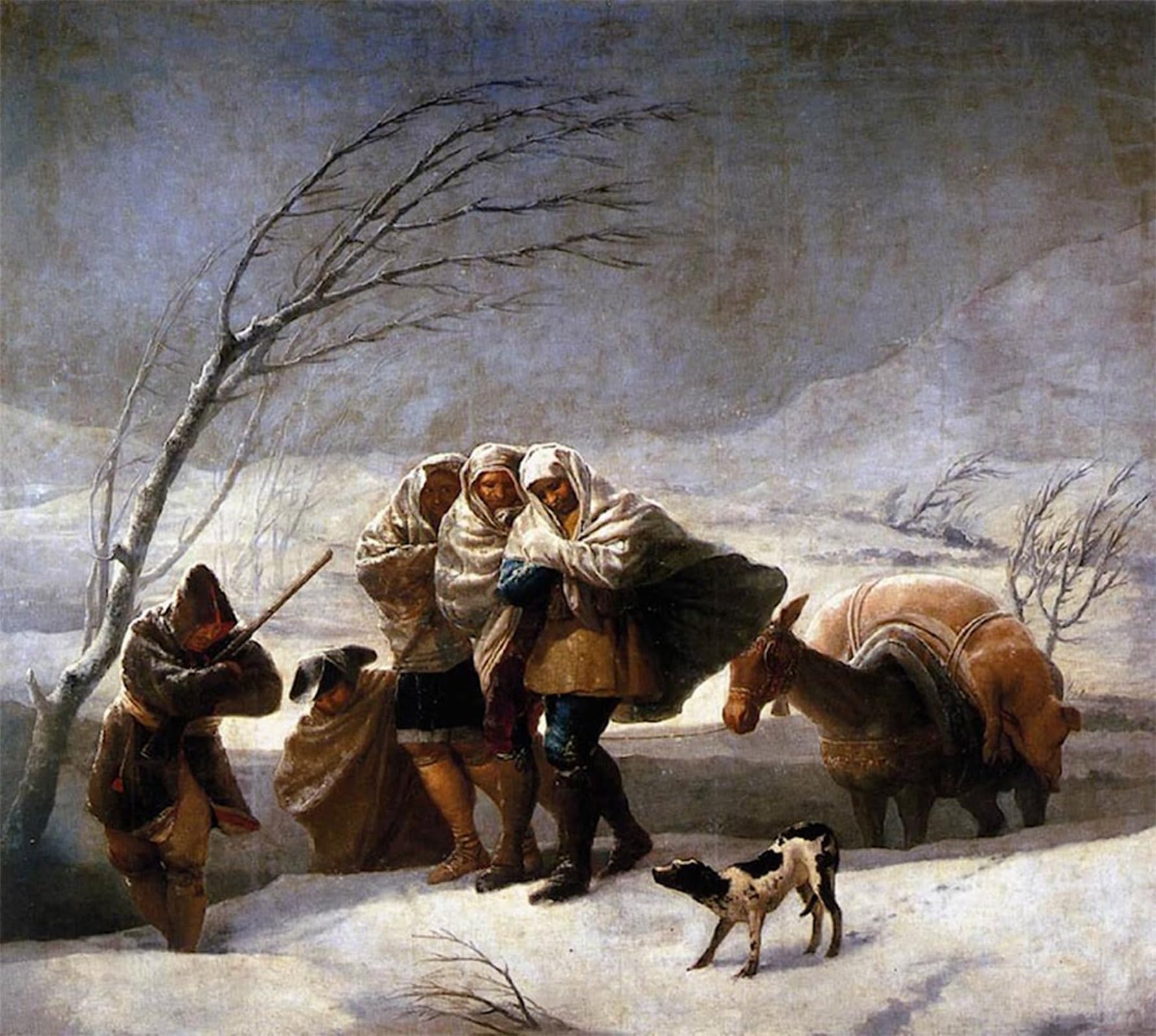 ARTXLXXBN Famous Painting Art Wall Decor Abstract Art Picture the Snowstorm by Francisco De Goya Animal Pictures for Home Decor 60x90cm