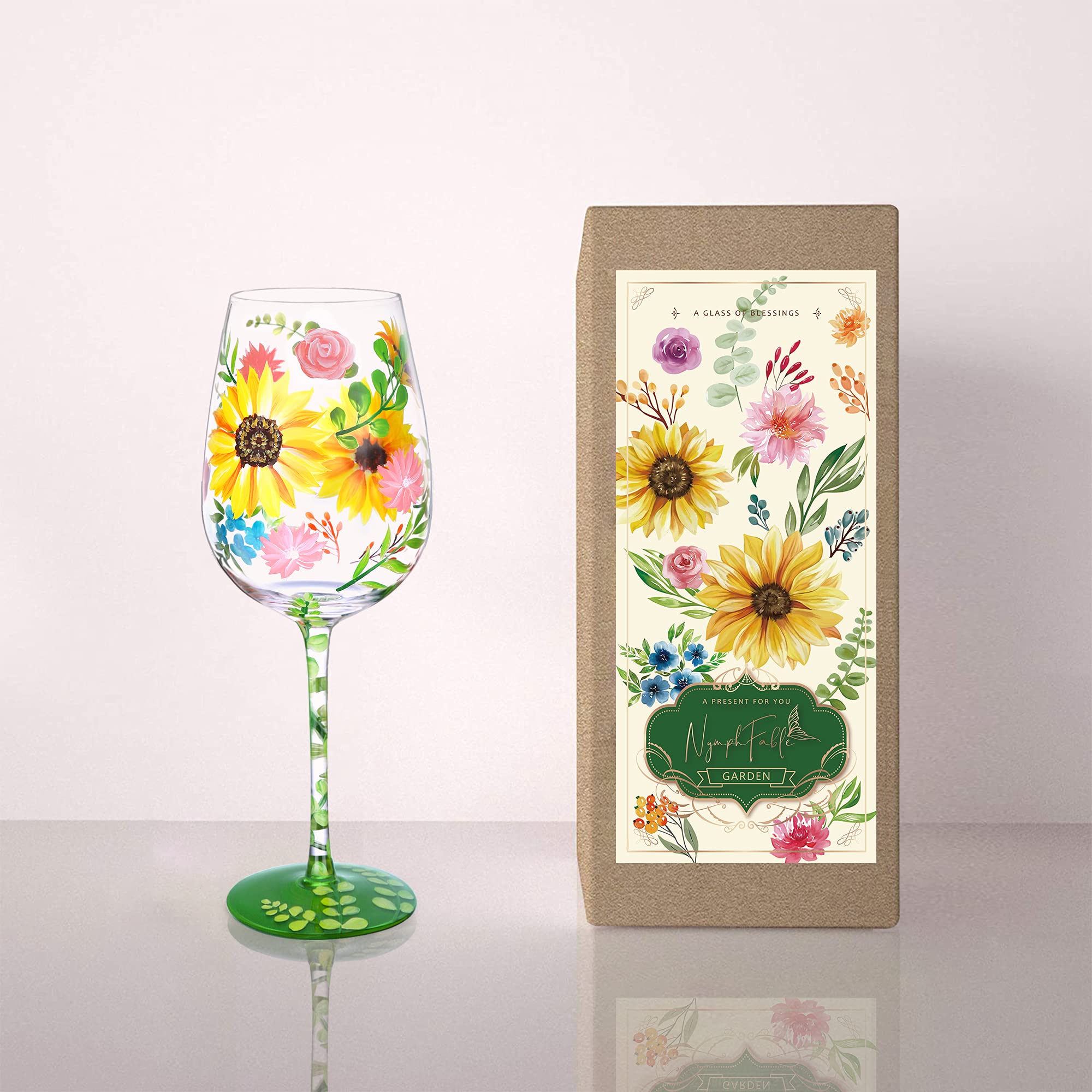 Hand-Painted Watercolor Wine Glass - Personalized Gift -6