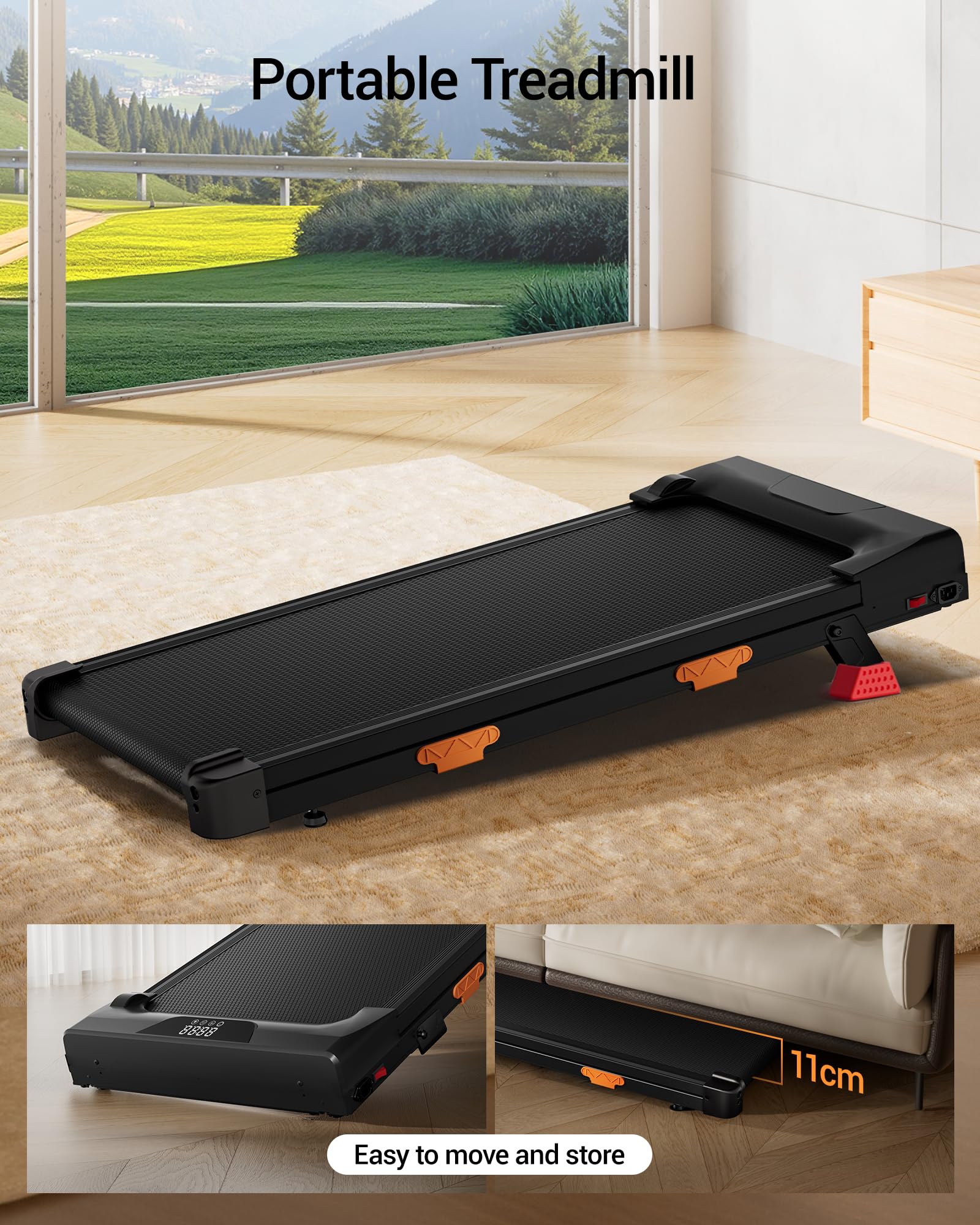 Tapis de Course LONTEK 3.0HP Inclinable 16% 10km/h avec Affichage LED et Télécommande pour Maison et Bureau 136kg