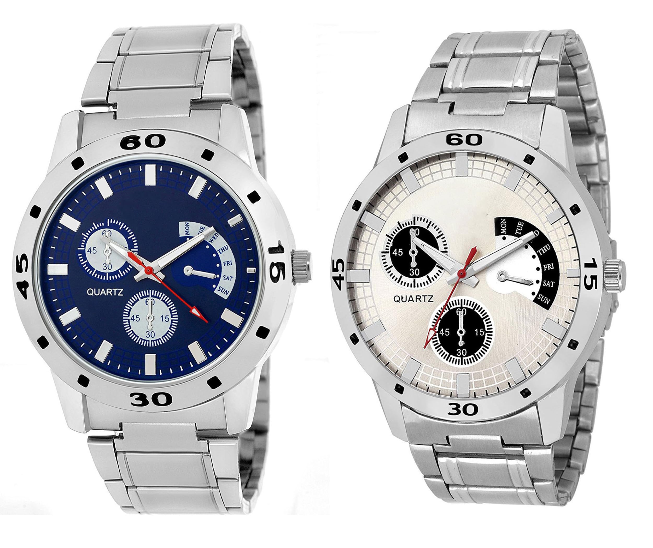 The Shopoholic Analog Blue Silver Stainless Steel Strap Combo Watch for Boys and Mens Watches for Man Pack of 2 (B0CPBRVNXL) Amazon Price History, Amazon Price Tracker