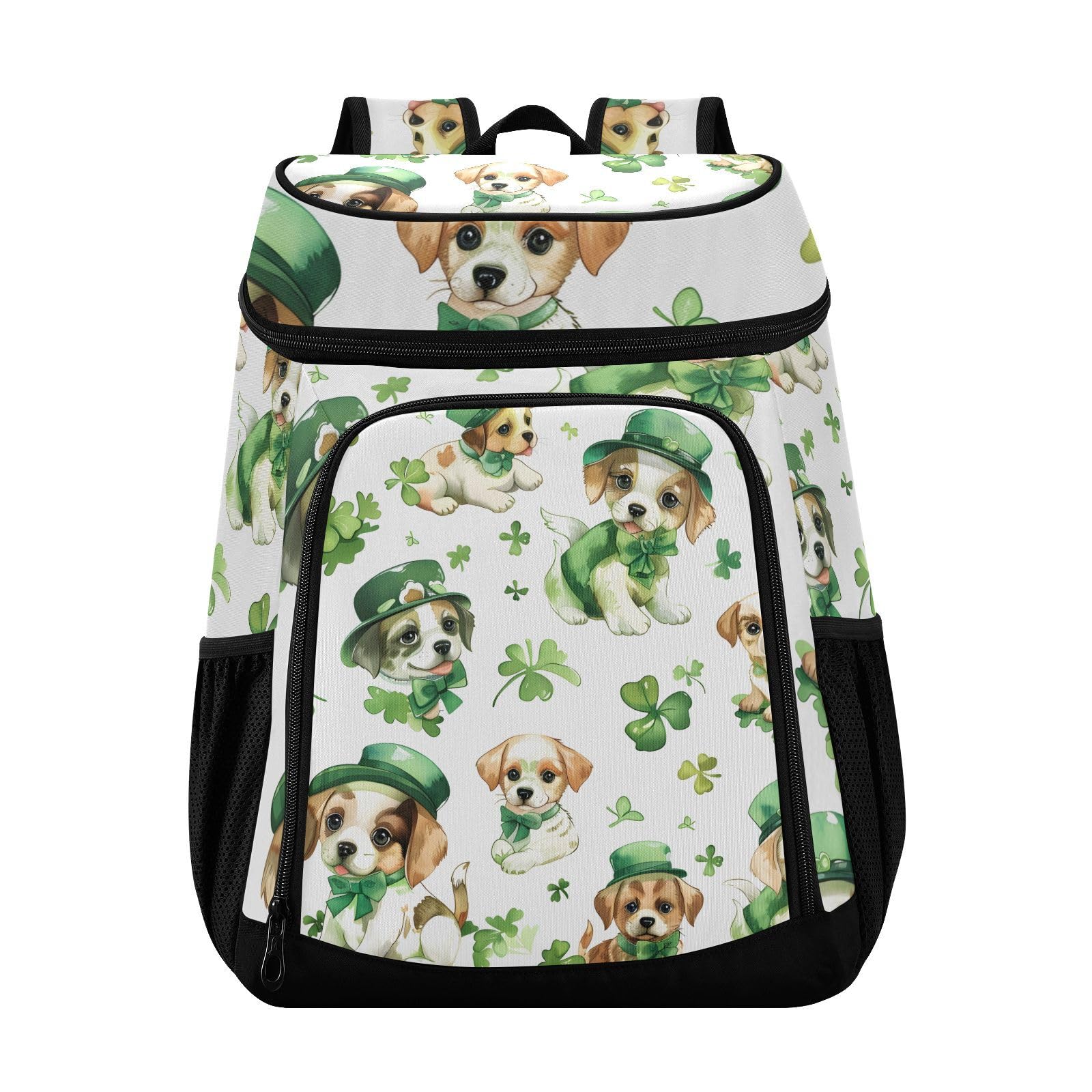 Four-Leaf Clover Dog Cooler Backpack Cooler Insulated Leak Proof Lunch Backpack 36 Cans Waterproof Soft for Men Women Picnic Hiking Camping Beach