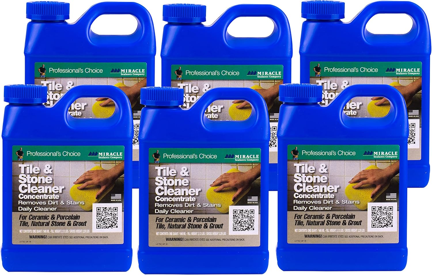 Miracle Sealants Tile & Stone Cleaner, Quart, 6 Pack