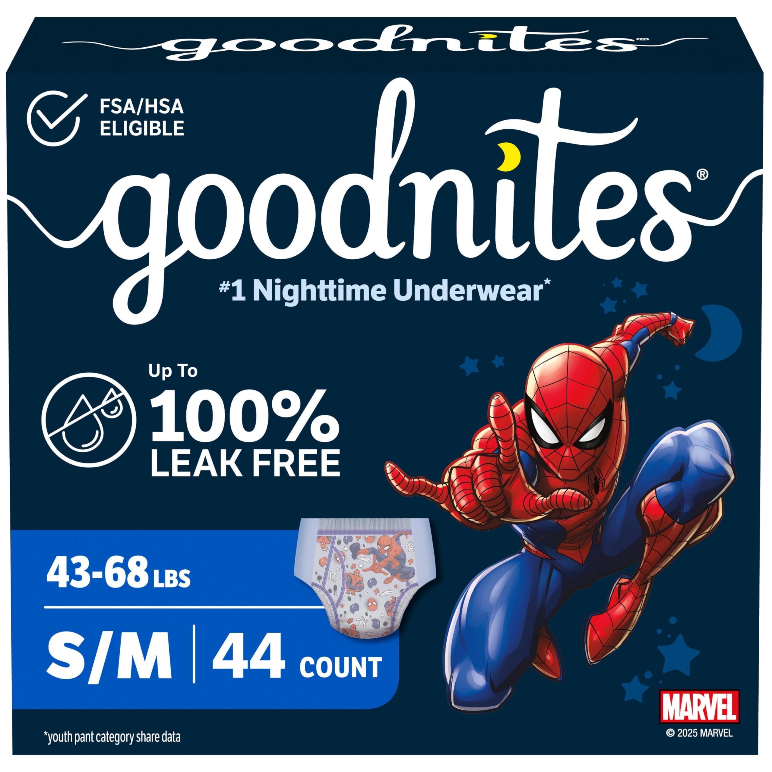 Goodnites Boys S/M Nighttime Underwear