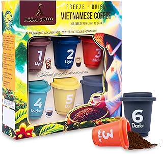 AODAI COFFEE Instant Espresso Pods, 3g x 6 Pods Level 1–6, Freeze-Dried Light to Dark Roast Tasting Set, Sugar Free Instant Coffee, Birthday, Christmas Coffee Gift for Focus & Energy