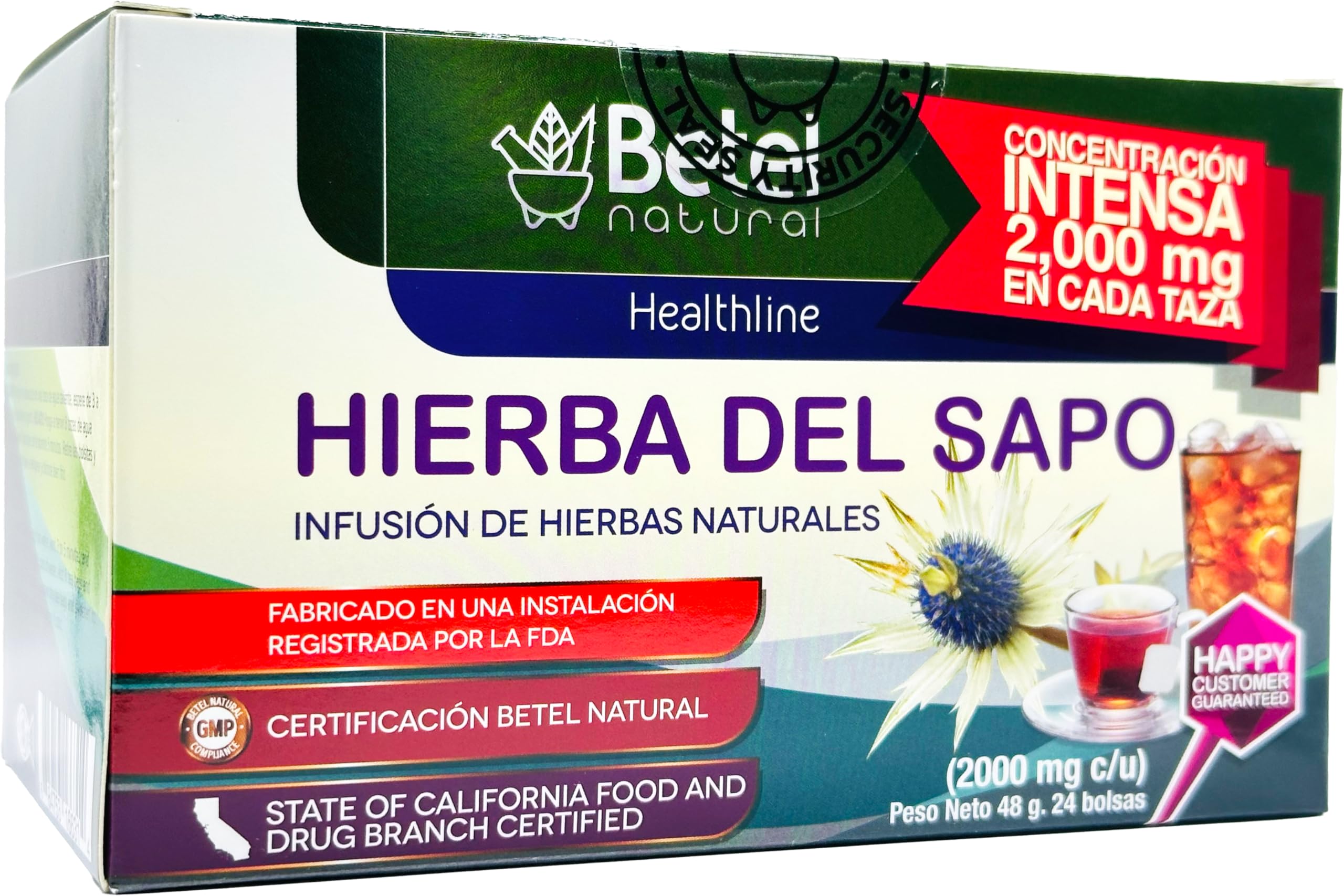 Premium Hierba del Sapo (Mexican Thistle) Tea by Betel Natural - Healthy Detox Like Grandma Used - 24 Tea Bags