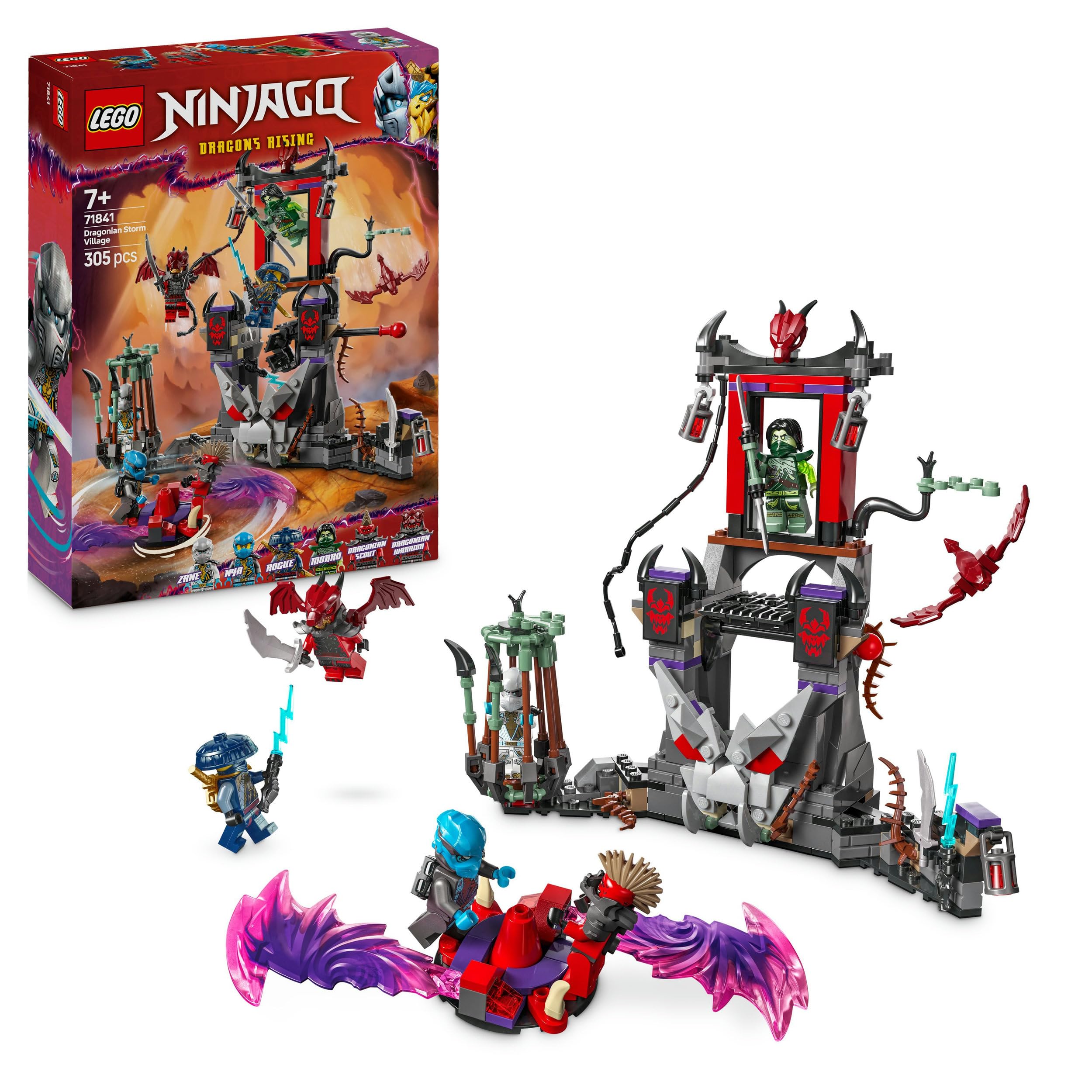 LEGO Ninjago Aldea de la Tormenta Dragónida Juego de Combate, Kit