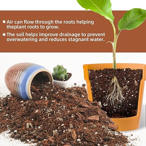 Miniatura 4 de CJGQ Mezcla de tierra para macetas de 29 cuartos de galón, mezcla de suelo orgánico, corteza de orquídea, musgo esfagnum y arcilla de leca para