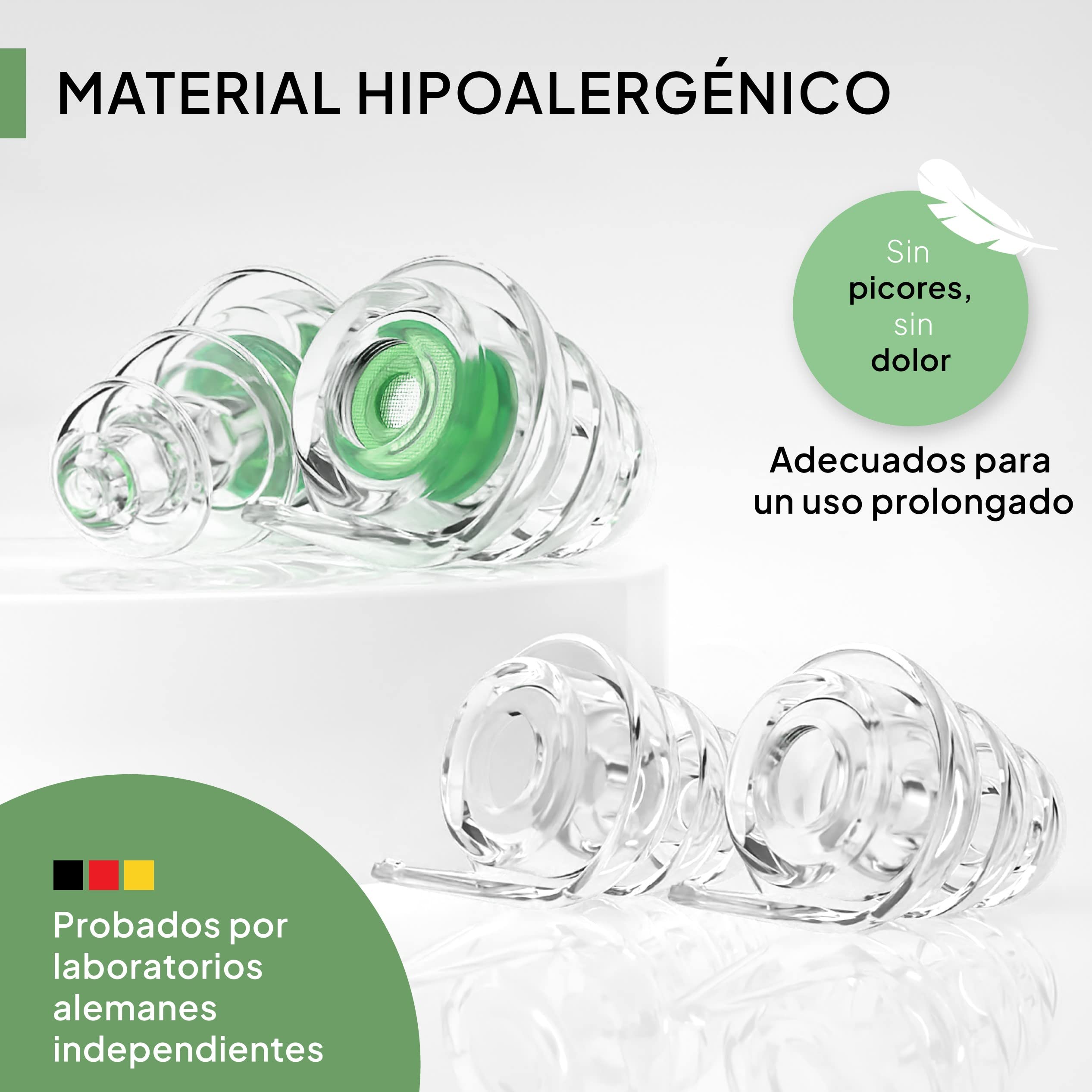 Senner ® MusicPro | Tapones auditivos para festivales, conciertos y discotecas - Tapones para música y músicos, reutilizables, transparentes, con estuche de aluminio