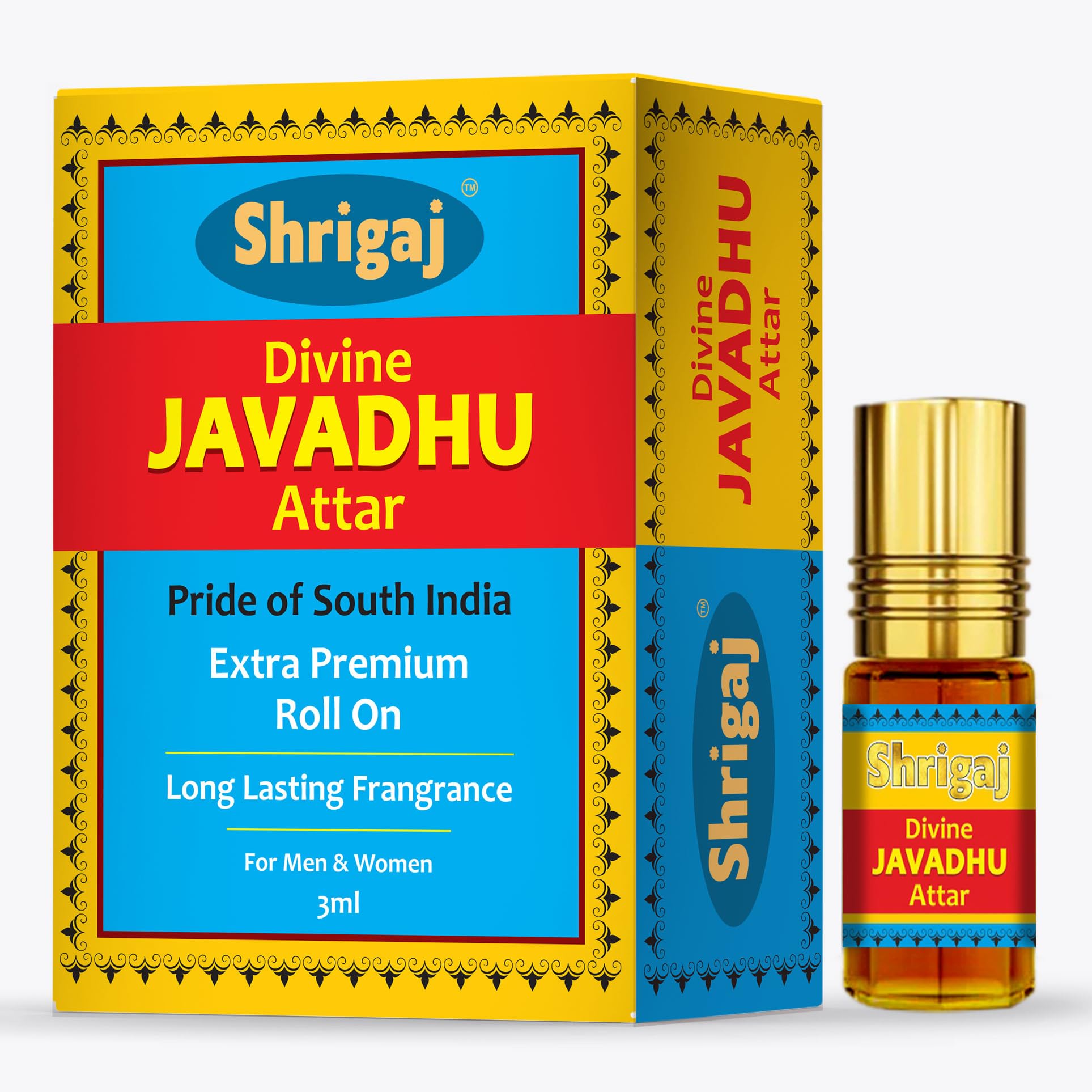 Shrigaj Divine Javadhu Attar ( Pride of South India ) Extra Premium Perfume Roll on - 3 ml ( Pack 1 ) For Worship Religious Home Fragrance, Personal Fragrance Long Lasting 100% Alcohol Free, men and women-image-41