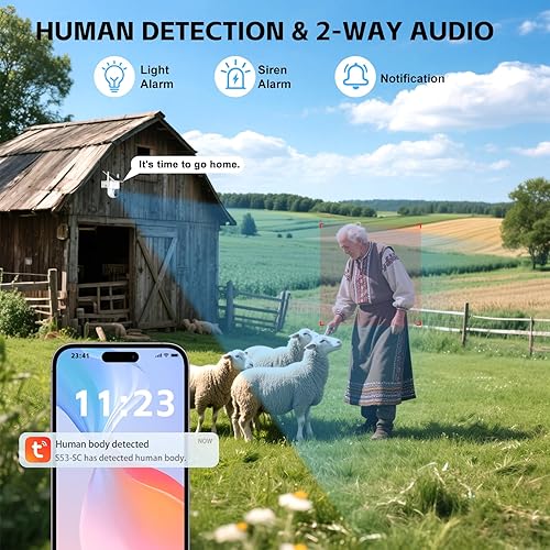 Miniatura 3 de Cámara de seguridad celular 4G LTE para exteriores, 365 días de datos ilimitados gratuitos, sin cámara de seguridad WiFi alimentada por energía