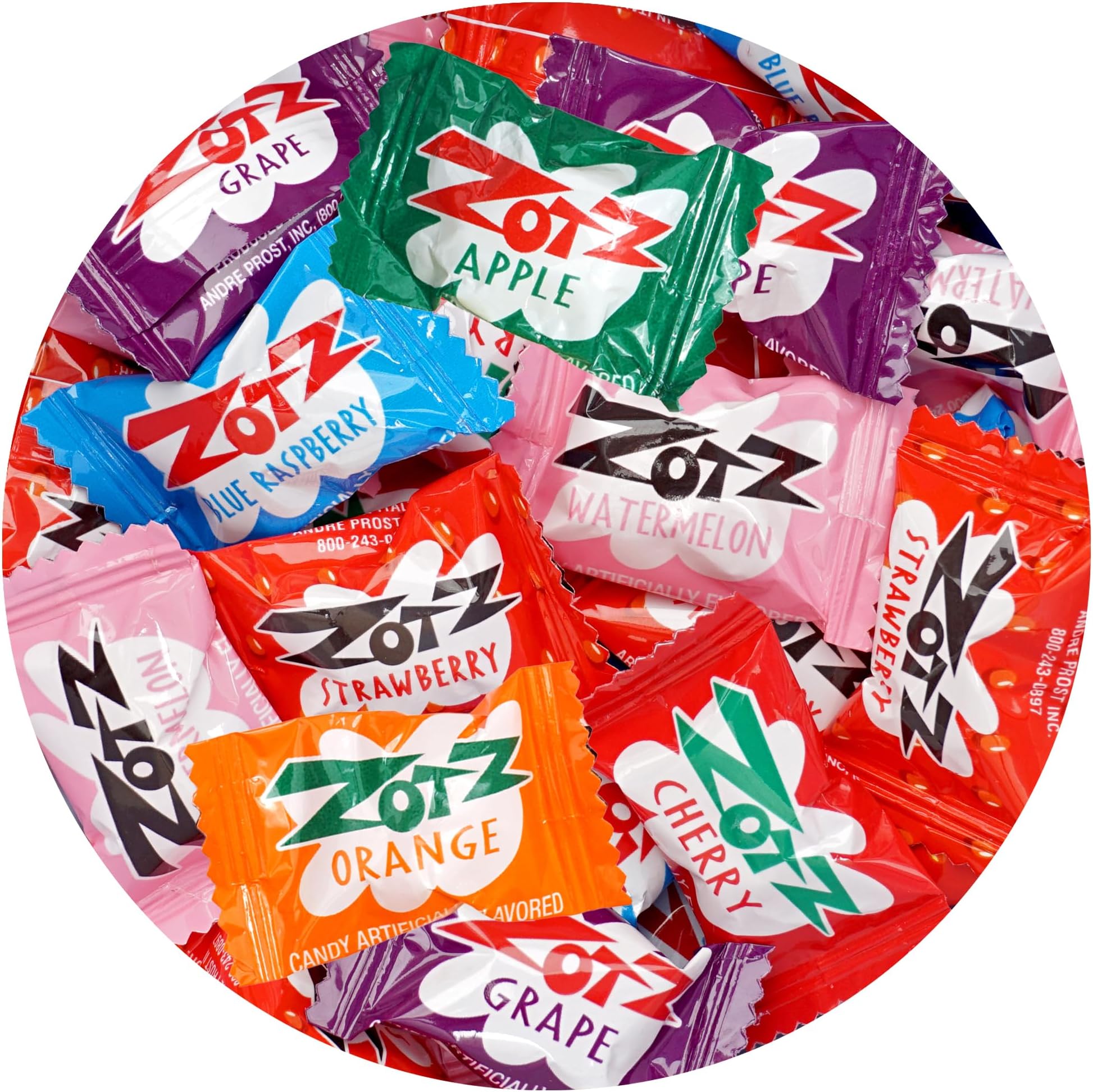 Zotz Fizz Candy, 2lb Bulk Bag (Approx. 180 Pieces), 7 Assorted Flavors