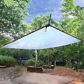Plastic Tarpaulin PE Material Transparent Balcony Rain Cover Foldable 0.12mm with Grommets, for Greenhouse, Terrace, Garden (Color : Clear, Size : 1x1m)