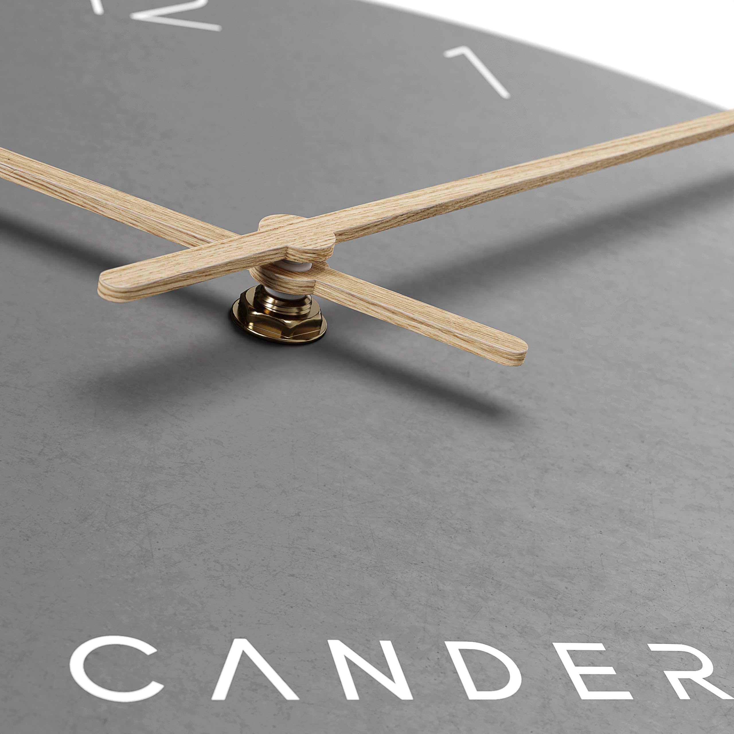 Cander Berlin MNU 2640 C XXL Wanduhr lautlos 40 cm ohne Ticken analog Wohnzimmer modern Vintage grau Holz-Zeiger groß