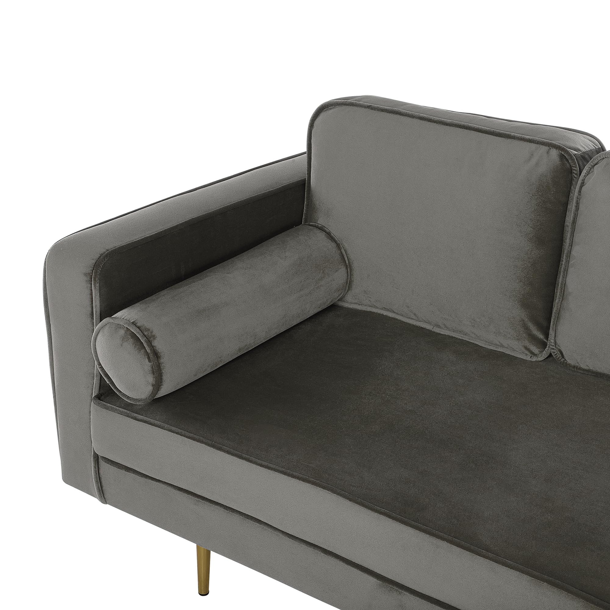 Chaise Longue Méridienne Côté Gauche en Velours Beige pour Salon Glamour Beliani