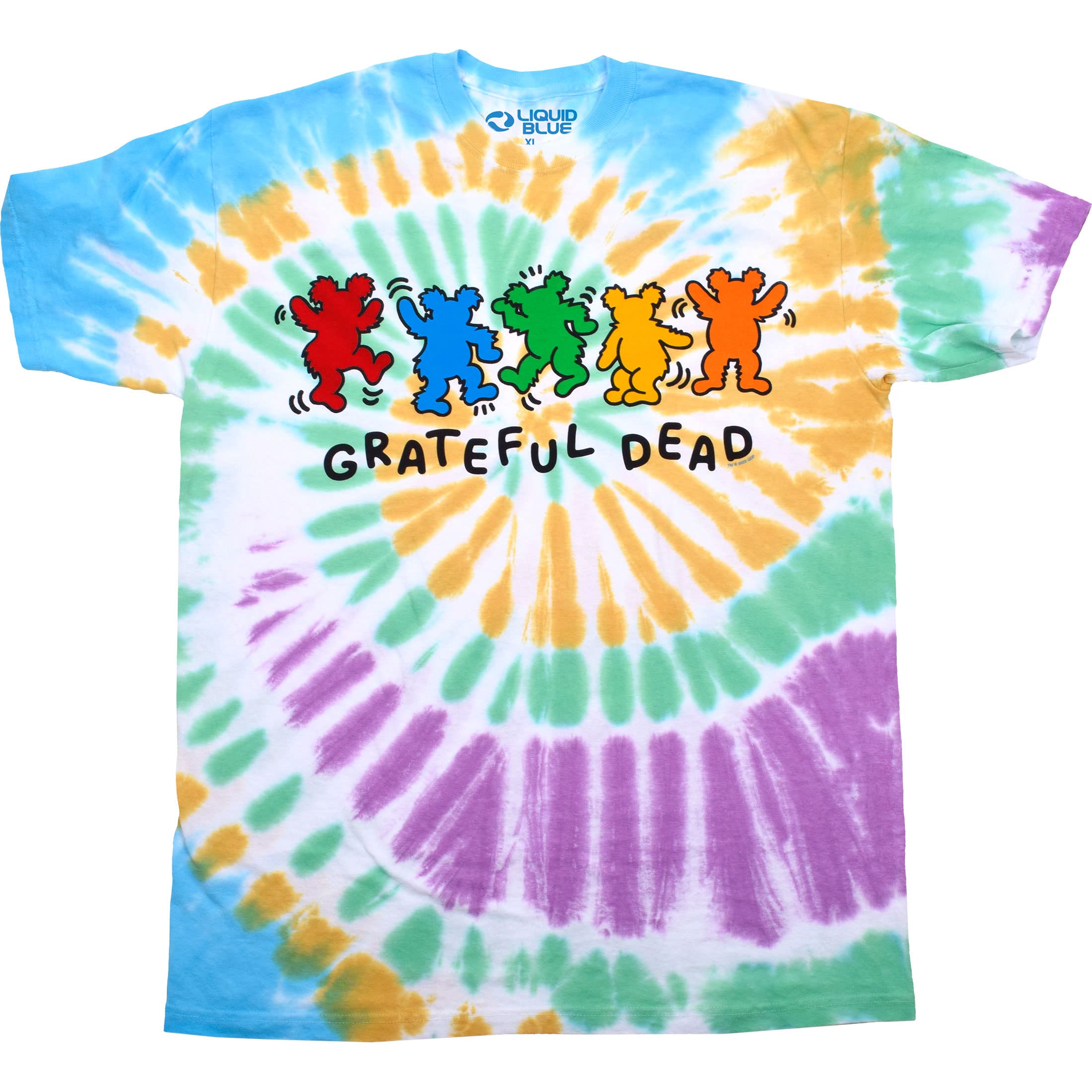 Liquid Blue mens Grateful Dead Metro Bears Dancing Bears T-Shirt