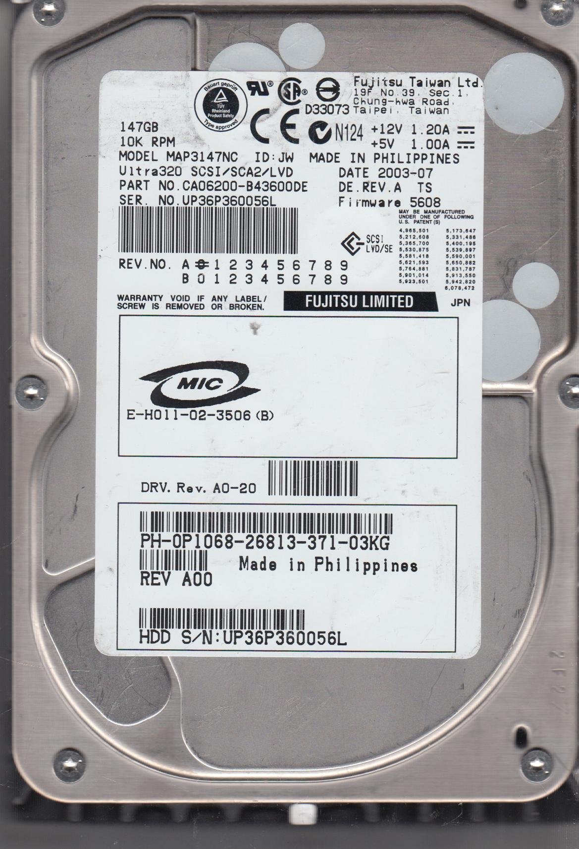 Amazon | Fujitsu Enterprise MAP3147NC 3.5インチ 147 GB Ultra320