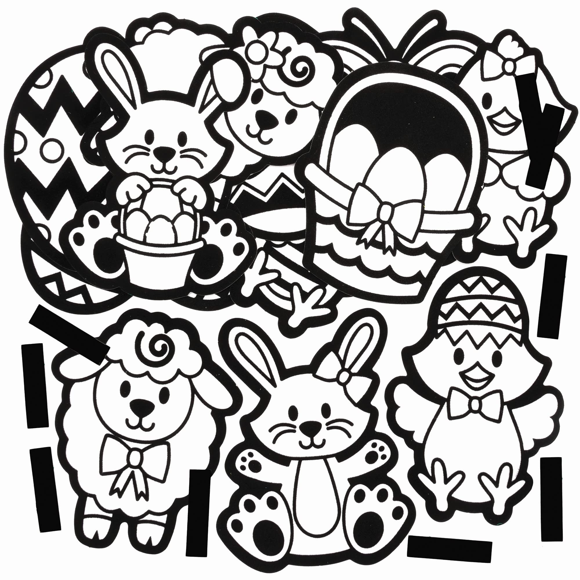 Baker Ross Easter Fuzzy Art Magnets - Pack of 15, Easter Fuzzy Felt Sets for Children (FC622)