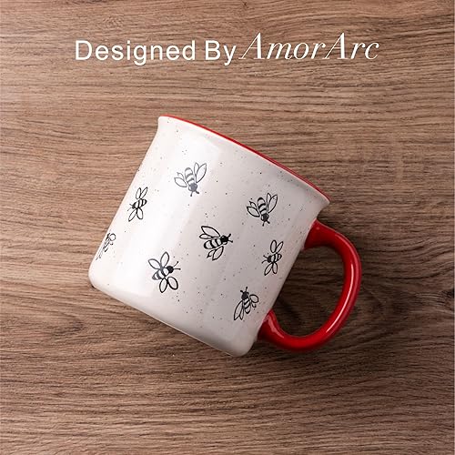 Miniatura 10 de AmorArc Juego de 2 tazas de café de cerámica grandes de 22 onzas, tazas de gran tamaño con mango grande para hombres, mujeres, papá, mamá, taza