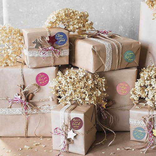 Vista 6 de 600 piezas de calcomanías cristianas con versos bíblicos, 12 estilos, calcomanías doradas de fe de Jesús, calcomanías inspiradoras con citas