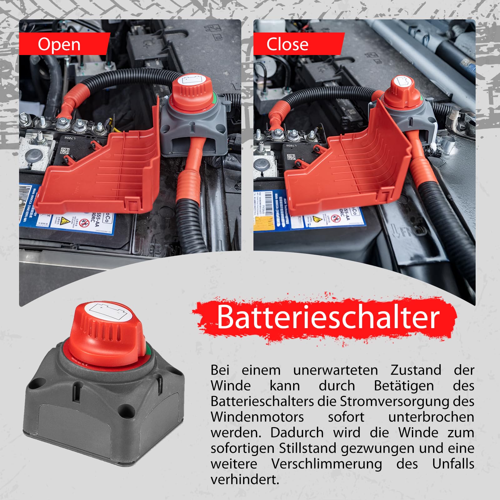 RUGCEL WINCH Elektrische Seilwinde 5443 kg (12000 lbs), 12V DC, IP67 Wasserdicht, Synthetikseil Schwarz, Hawse Fairlead, 2-in-1 Infrarot-Fernbedienung, für LKW SUV Off-Road | Wasserdichtes schwarzes synthetisches Seil, Hawse Fairlead 2-in-1 Infrarot + Kab