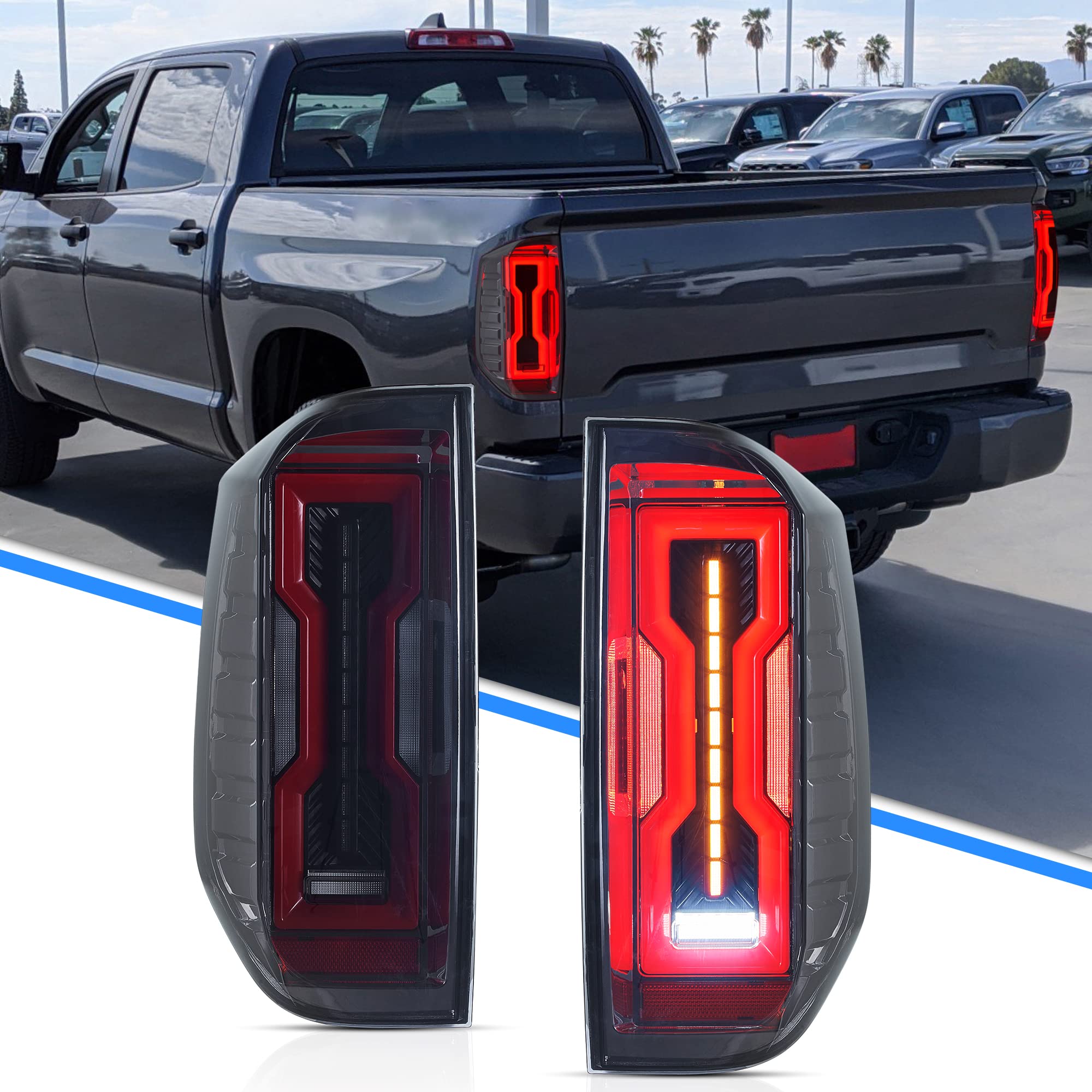 Buy VLAND Smoked LED Tail Lights Assembly For Toyota Tundra 20142020