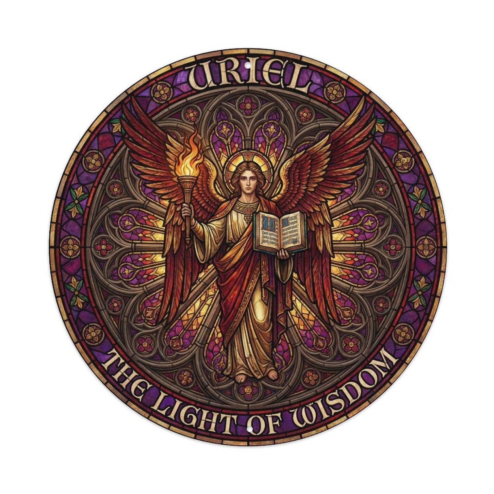 Archangel Uriel The Light of Wisdom Flame Guardian Metal Tin Sign