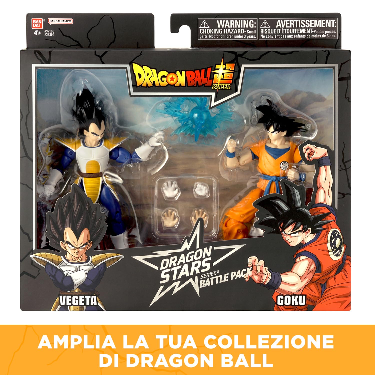 BANDAI – Dragon Ball Super – Figurine Dragon Stars 17 cm – Battle Pack – Vegeta vs Goku – Pacchetto di 2 figurine Dragon Ball da collezione – Giocattolo per bambini dai 4 anni in su – 37294