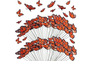 96 Pcs Monarch Butterfly Decorations | Wall Decals, Hair Clips, Stakes