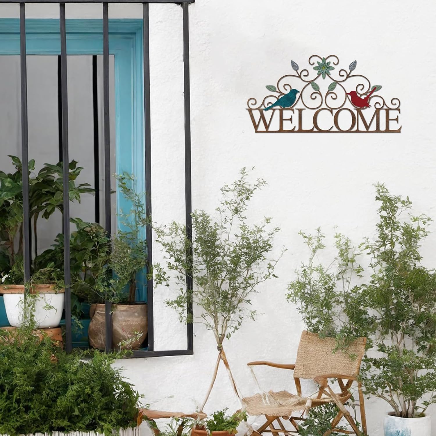 ShxTrade Metal Welcome Wall Art Sign for Front Door