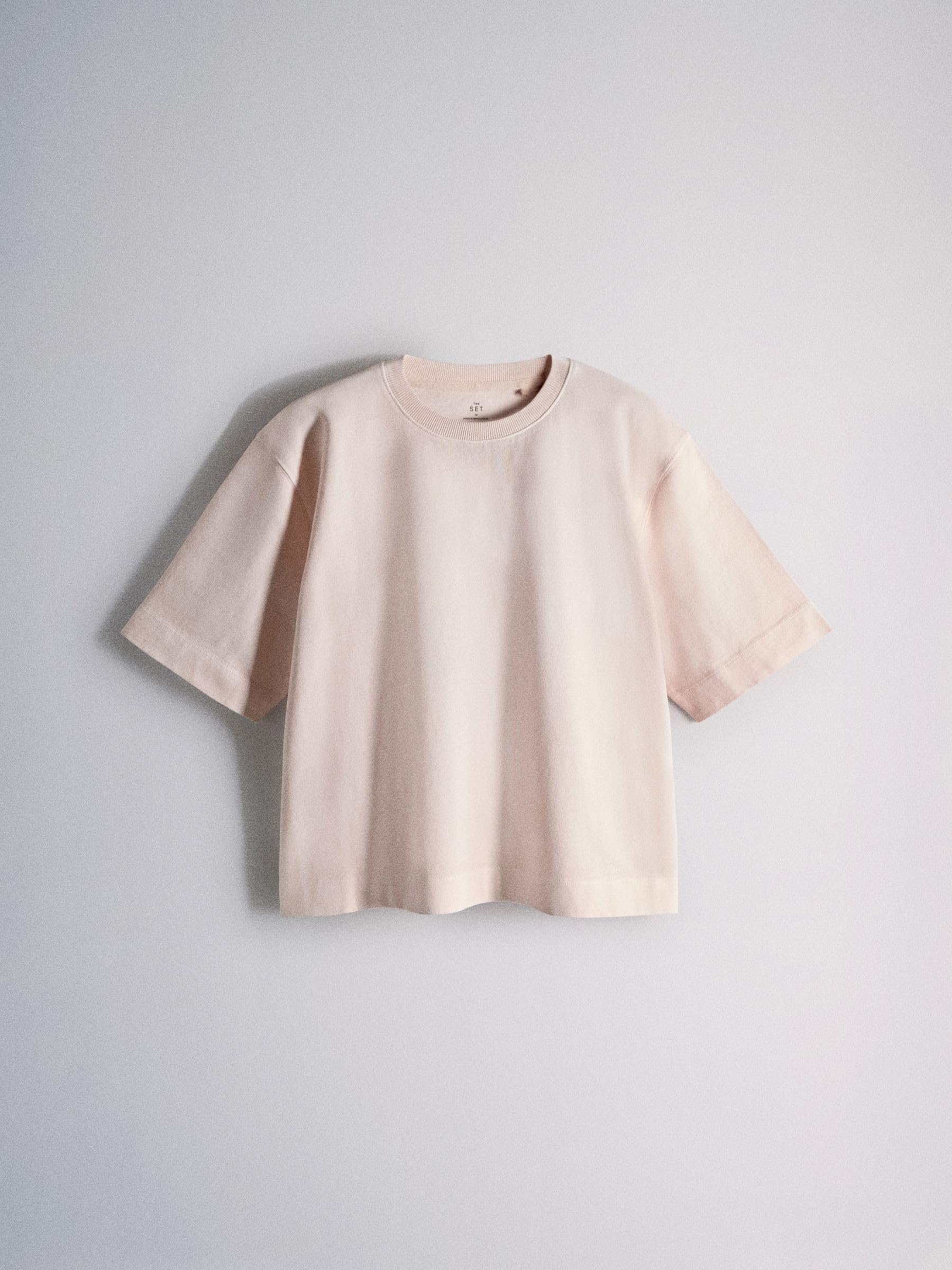 THE SET Damen Kurzarm-T-Shirts mit Rundhalsausschnitt und Stückwaschung, 3er-Pack