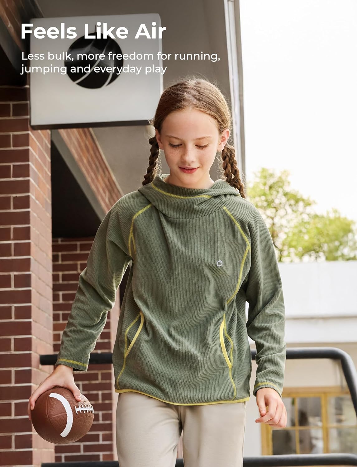 PATPAT Kids Heat-Retaining Hoodie, Smart Thermal Hooded Sweatshirt, Long Sleeve Pullover with Pocket Thumb-hole Cuffs - Image 5