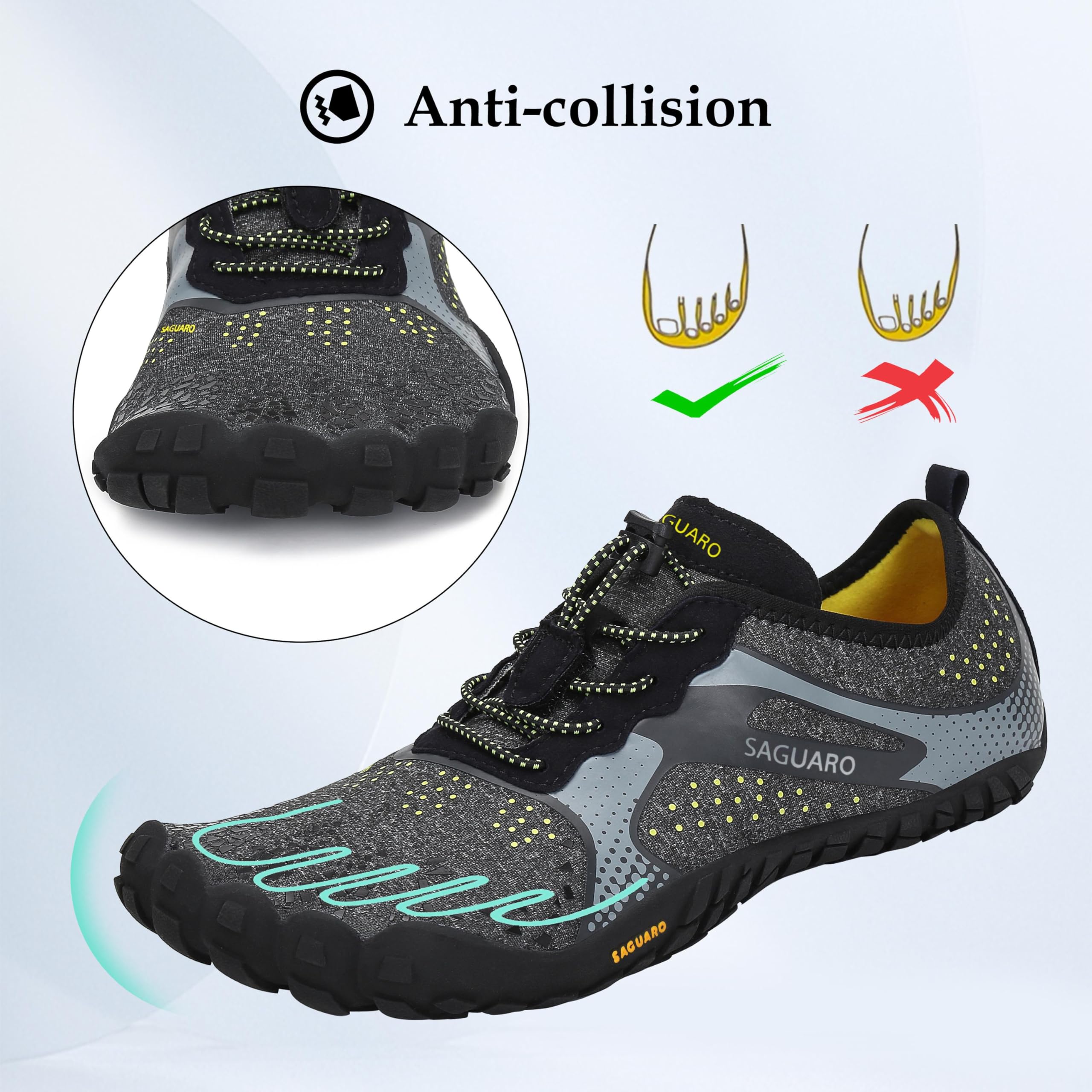 SAGUARO Scarpe Barefoot Minimaliste Uomo Scarpe da Trail Trekking Scarpette da Scoglio